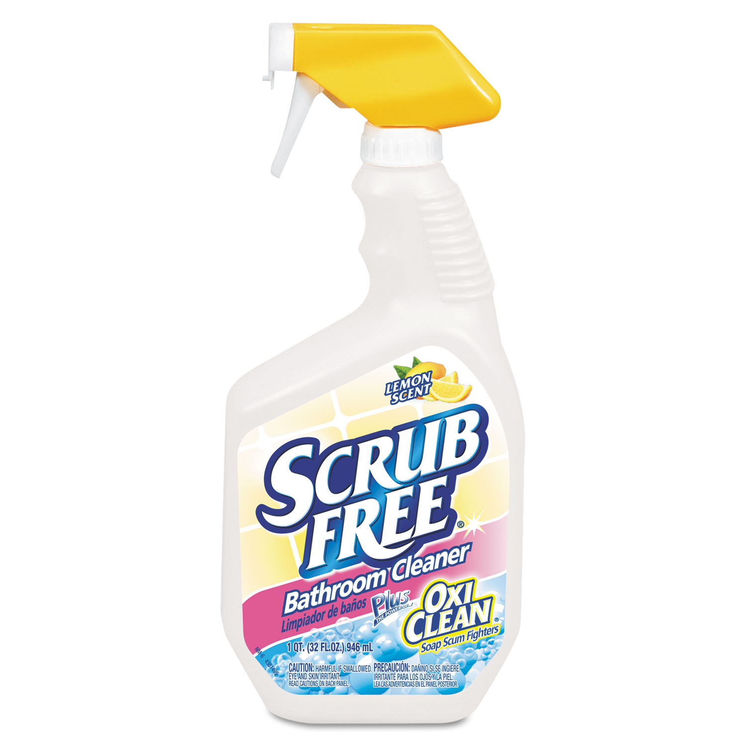 (8 pack) Scrub Free Total Bathroom Cleaner with OxiClean, Lemon Scent, 32 fl oz