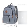 thumbnail image 2 of Mochila escolar KAUKKO para computadora portátil de 12 pulgadas 30 * 15 * 42 cm 18.9 L Gris, 2 of 5