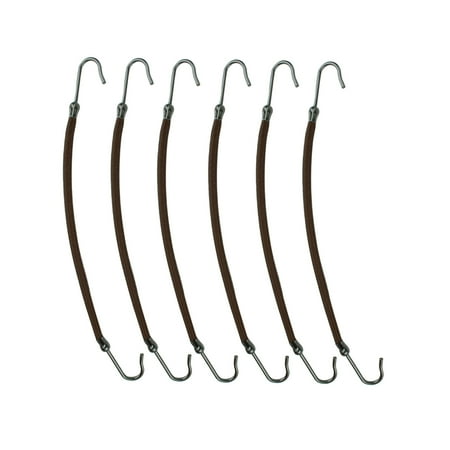 Kitsch Pro Bungee Hair Ties - Elastic Ponytail Holder - 6 Count (Brown)