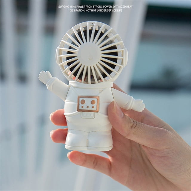 Ventilador de astronauta Fiudx con carga USB de bolsillo de mano de escritorio pequeño