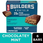 CLIF BUILDERS Protein Bars Chocolate Mint Flavor, Plant Protein, Gluten Free Bars, 6ct
