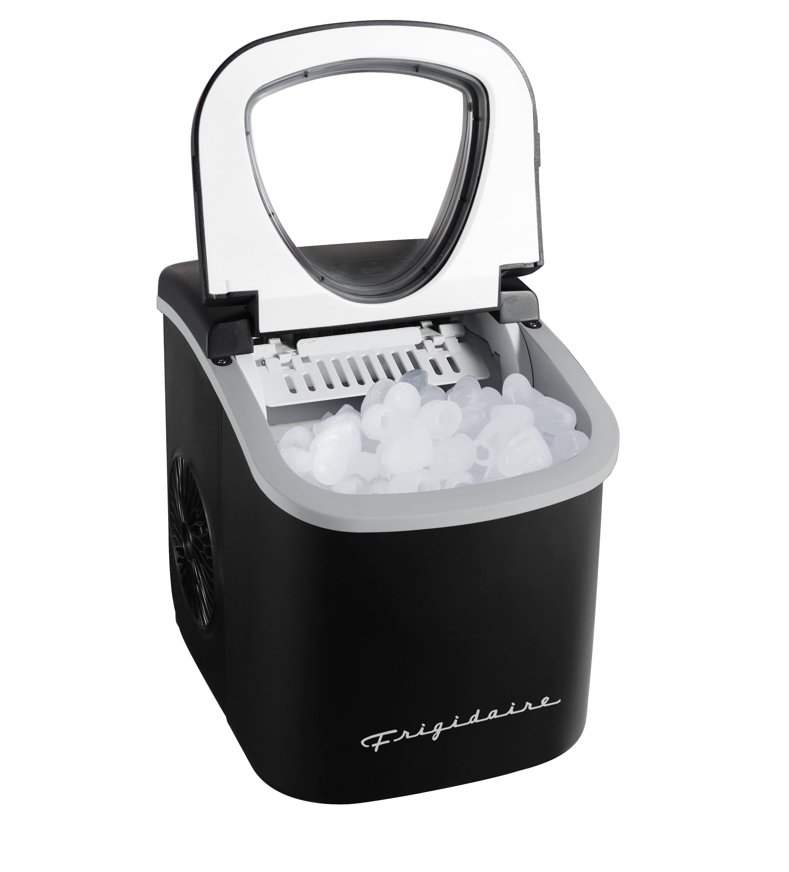 Frigidaire 26 lb Retro Bullet Ice Maker Black - compact, retro-style icemaker producing bullet ice ideal for kitchens, parties, and everyday use