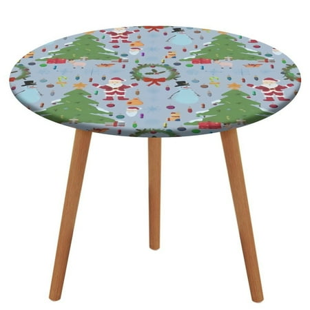

Bybiment Round Fitted Tablecloth with Elastic Edge Pattern Christmas New Decorative Tablecloth Table Cover 47 Inch