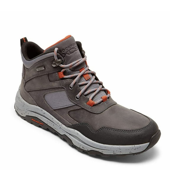 Rockport Men's XCS Pathway Waterproof MidBoot Hiking Boot, Steel Grey Leather/Suede/Ripstop, 8.5 Wide