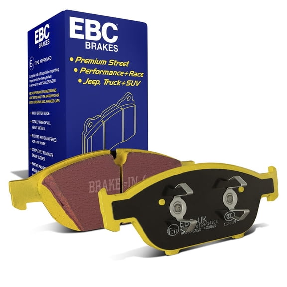 EBC Brakes Yellowstuff 4000 Series Street and Track Brake Pad Set Fits select: 2012-2018 AUDI A6, 2012-2018 AUDI A7