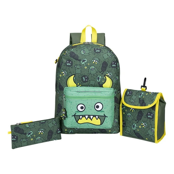 Trailblazer - Ensemble Sac à Dos, Sac à Lunch et Trousse, Capacité de 23,5 Litres, Motif Monstre