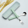 thumbnail image 3 of 2-Piece Children Flatware Set 18/10 Stainless Steel Child Tableware Set Silver Cutlery Set Silverware Dinner(Blue), 3 of 5