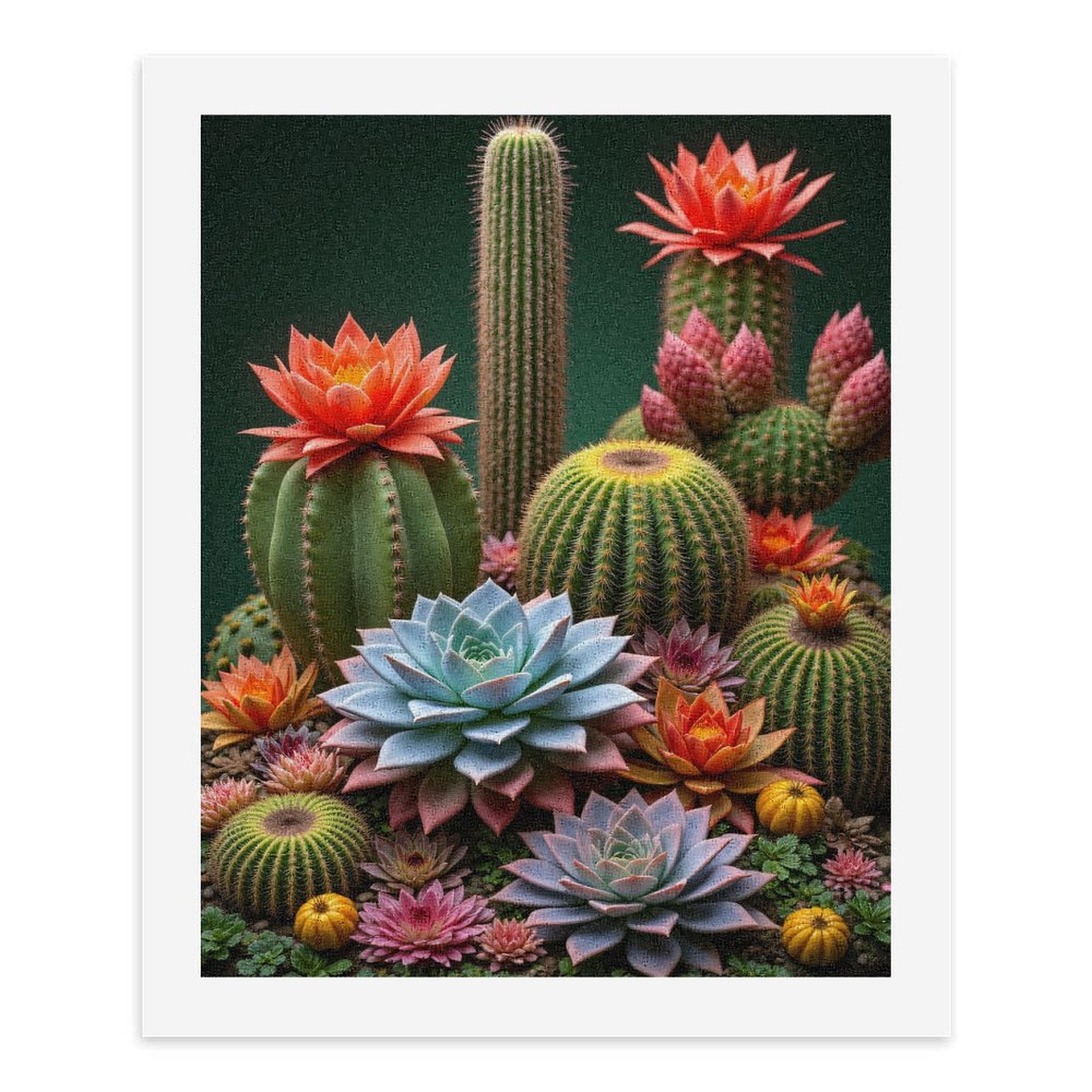 Paint By Numbers Kit for Adults Beginner - DIY Cactus Succulent Floral Colors Canvas Painting Kits for Adults, Frameless Paint By Number for Adults for Home Wall Decor 16x20 Inch
