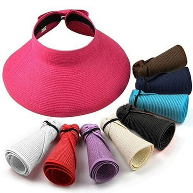 Straw hat with cheap plastic sun visor