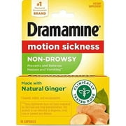 Dramamine Naturals Non Drowsy Tablets with Ginger (Pack of 36)