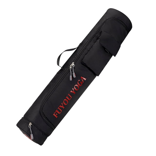 QualitChoice Full-Zipper Yoga Mat Backpack With Practical Storage Pockets Yoga Mat Bag Yoga Mat Carrying Bag Black