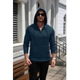 thumbnail image 5 of COOFANDY Men's Thermal Sweatshirts with Kangaroo Pocket, Casual Drawstring Hoody Top, Quarter Zip Pullover Sweatshirts, 5 of 7