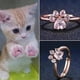 thumbnail image 5 of Bonitos Anillos Ajustables Con Apertura De Pata De Gato Para Mujer, Románticos Anillos De Boda Con Garra De Animal Inevent AP005655-00, 5 of 6