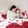 thumbnail image 5 of Feelyou Love Heart Rose Queen Comforter Set, Couple Valentine's Day Bedding Set, 3pcs, 5 of 8