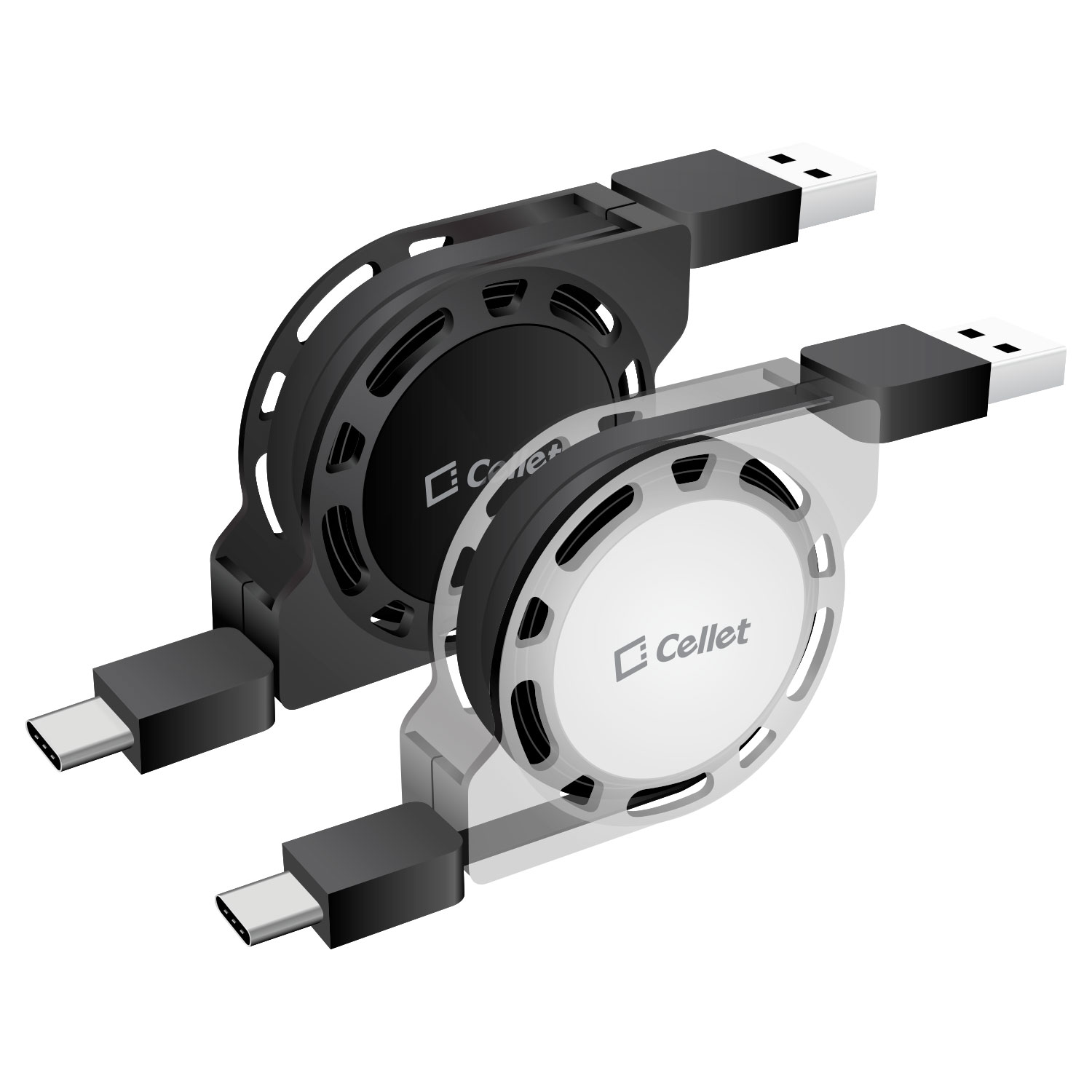 USBC Retractable Charging Cable, USB TypeC Fast Charger Cord, and