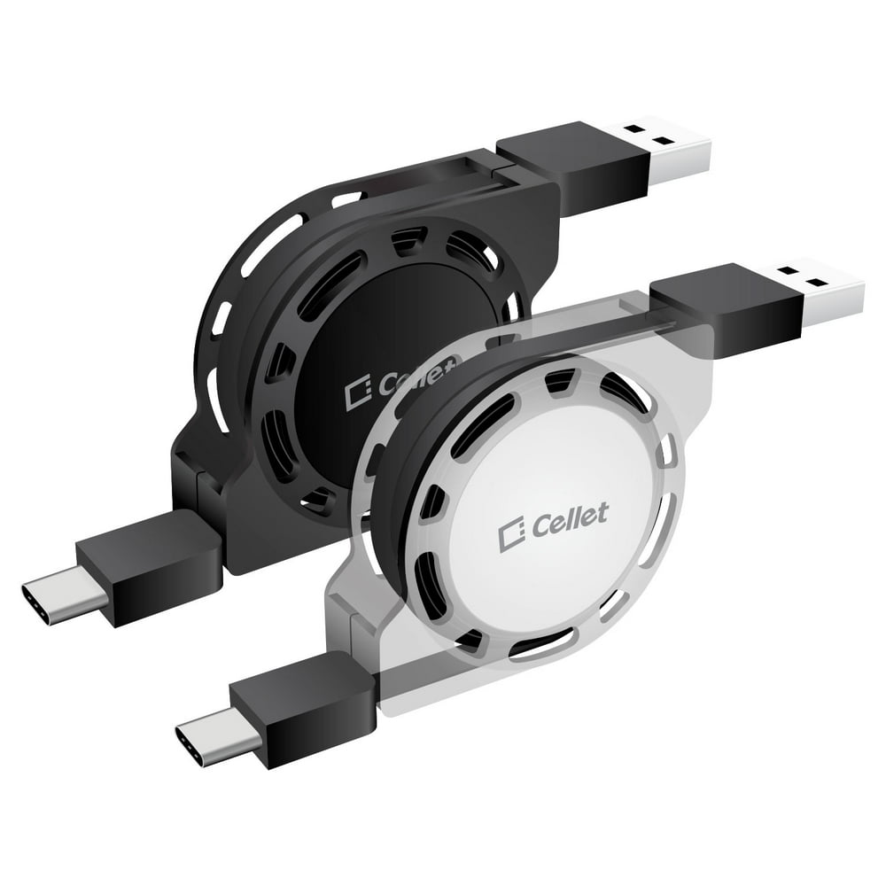 Retractable Cables (2 Pack), 3.3 ft. TypeC Charge and Sync Retractable