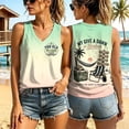 thumbnail image 2 of HCYSFG Womens Life Is Too Short Letter Tank Tops V Neck Sleeveless Humorous Beach Theme Relaxed Fit Cami Tops Casual Shirts, 2 of 4