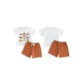 thumbnail image 2 of BemeyourBBs 2Pcs Toddler Baby Boy Summer Outfits Infant Baby Boys Clothes 2T 3T 4T 5T Short Sleeve Excavator Car Truck Print T-Shirt Shorts Set, 2 of 9