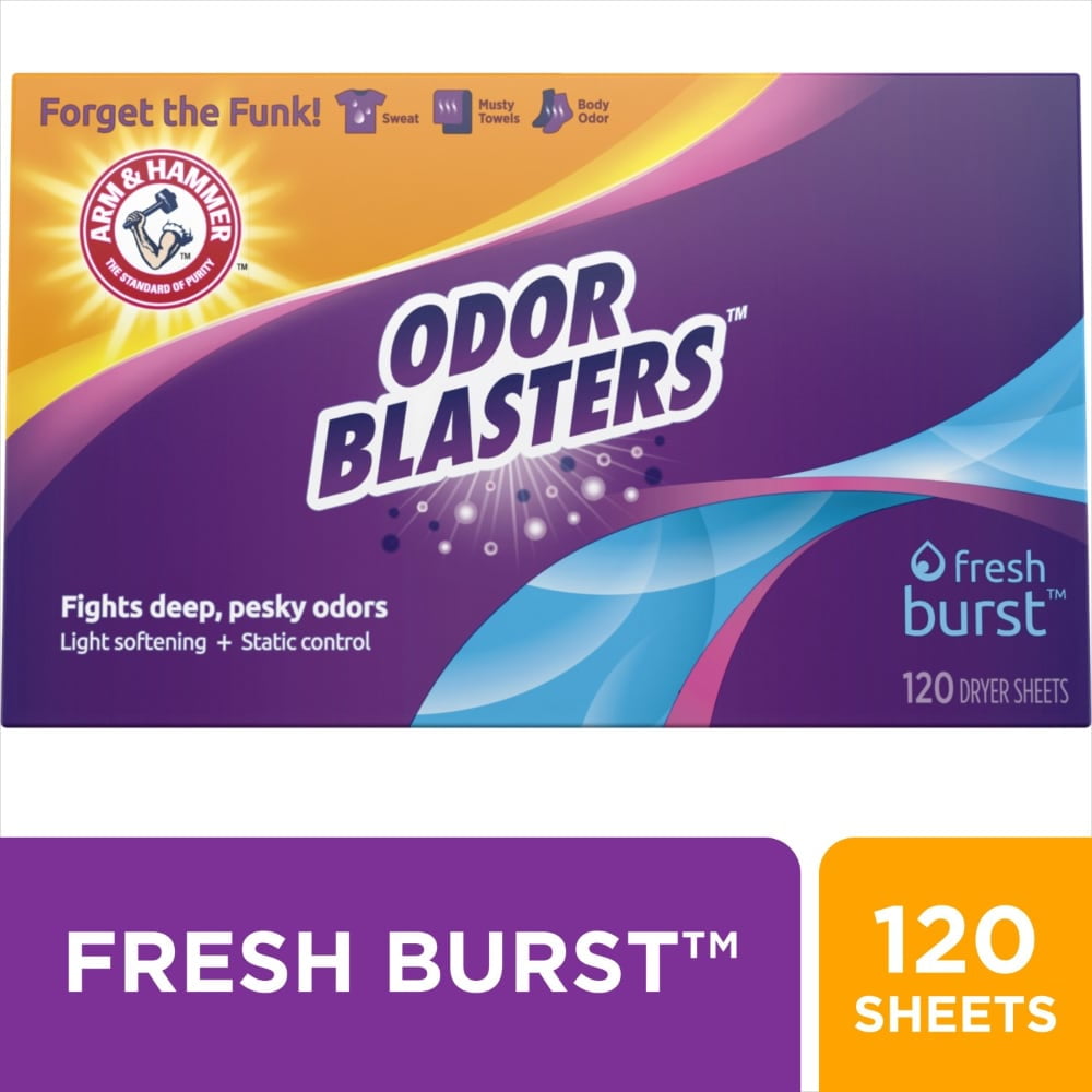 ARM & HAMMER Odor Blasters Fresh Burst Dryer Sheets 120 ct - 3 Pack