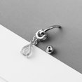 thumbnail image 2 of Stainless Steel Bellybutton Piercing Umbilical Nail Inlaid with Diamond Geometric Star Belly Ring  Simple Piercing Jewelry ZR, 2 of 7