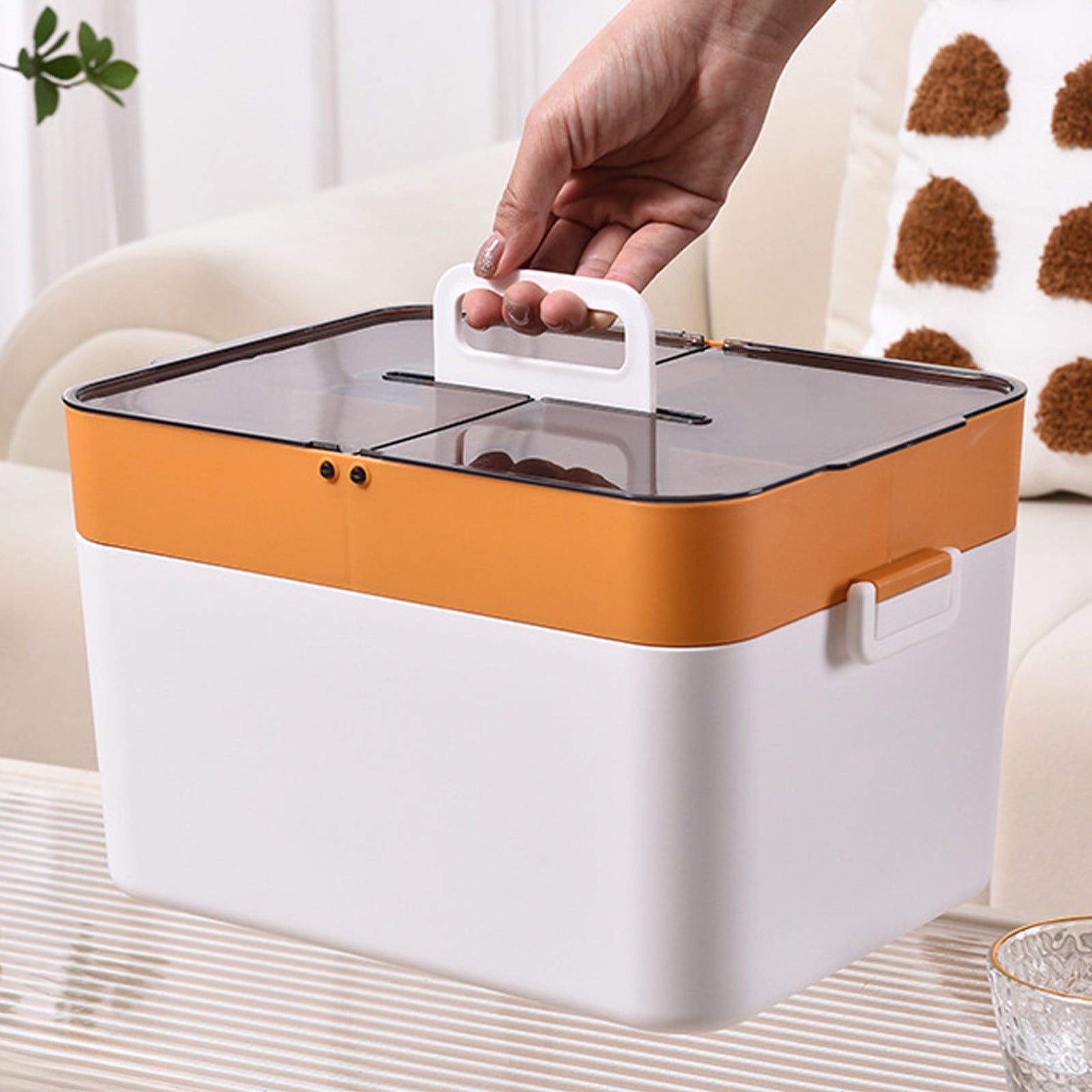 Weloille Medicine Storage Box 1 Piece, Large Capacity Multi Layer Portable Pill Organizer, Dust Proof Moisture Resistant Container, Suitable for Home Office Travel Medicine Storage