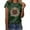Green, variant on Lovskoo 2024 Short Sleeve T-Shirts for Women Round- Neck Christmas Recreational Tops Olive Green