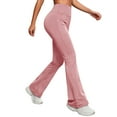 thumbnail image 3 of Ohufall Women's Bootcut Yoga Pants with Pockets Moisture-Wicking High Waist Bootleg Gym Fitness Trousers Plus Size Pant Stretch Yoga Workout Pants for Women, 3 of 6