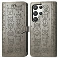 thumbnail image 2 of for Samsung Galaxy S24 Ultra Case Wallet,Magnetic Closure PU Leather Cute Embossed with Wrist Strap, RFID Blocking Card Slots Pocket Flip Kickstand Protective Phone Case Cover,Gray, 2 of 11