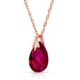 thumbnail image 2 of Galaxy Gold 14K Solid Rose Gold 18" Necklace with Lab-Grown Briolette Shape Checkerboard Cut Ruby, 14"-24" Sizes, July Birthstone, Symbol of Passion, 2 of 6