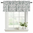 thumbnail image 2 of Farmhouse Valances for Windows, Decorative Rod Pocket Window Valance Curtains, Teal Blue Green Vintage Flower Leaf Plant Short Curtain Drapes for Kitchen/Bathroom/Living Room, 2 Panels, 60" W x 18" L, 2 of 8