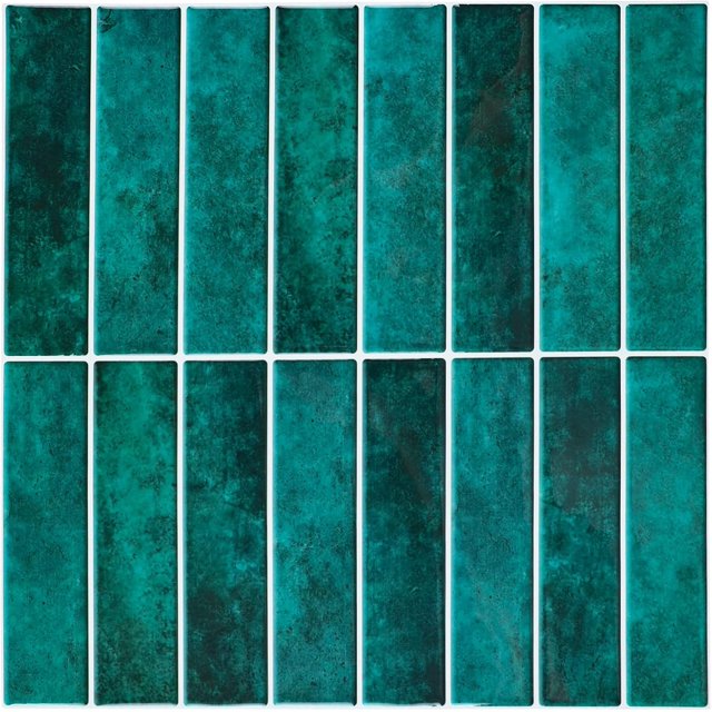 Miscasa Blue Kitchen Peel and Stick Backsplash Tile, Removable 3D Straight Linear Gel Self Adhesive Sticker for Kitchen, Bathroom, Living Room, RV Wall (Thicker Design, 10 Sheets)\u2026