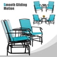 thumbnail image 6 of Patiojoy Patio Double Rocking Chair Outdoor 2-Seat Swing Glider Chair W/ Center Table & Umbrella Hole Turquoise, 6 of 10