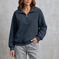 thumbnail image 6 of Wome's Half Zip Sweatshirt - Casual Fleece Patchwork Long Sleeve Pullover Tops - Fall Comfy Versatile Sweatshirt, 6 of 8