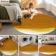thumbnail image 6 of 3ft Round Rug, Ombre Orange Waves Non-Skid Rubber Backing Large Area Rugs - Living Room Bedroom Home Office, Abstract Art Gradient Modern Indoor Floor Mat Carpets Washable Rug, 6 of 9