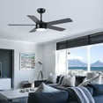 thumbnail image 2 of YIOSI 46" Black Ceiling Fan with Lights & Remote - Modern Low Profile, Reversible DC Motor, 5 Dual-Sided Blades, LED Light, APP/Remote Control, Quiet & Energy Efficient - Black, 2 of 14