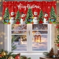 thumbnail image 5 of Valances for Windows Merry Christmas Words Rod Pocket Short Curtain for bathroom living room bedroom Winter Snowman Snowflake 1 Panel 54x18in, 5 of 7