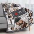 thumbnail image 3 of AISENIN Customized Blankets with Photos Couple Gifts Personalized Blankets and Throws Collage Blanket Picture Blanket for Valentines Day Personalized Gifts for Wife Husband Boyfriend Girlfriend, 3 of 5