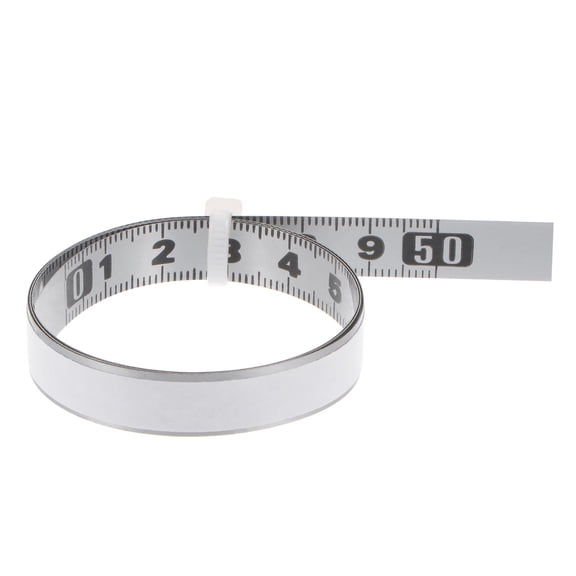 Adhesive Tape Measure 50cm Left to Right Read Sticky Steel Ruler Tape Silver Tone