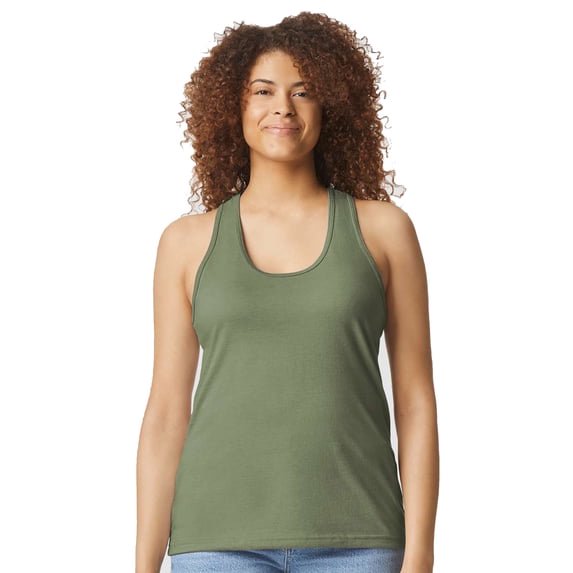 Gildan Women’s Softstyle CVC Racerback Tank Top Semi-Fitted Sleeveless Shirt for Women, Cactus S-2XL