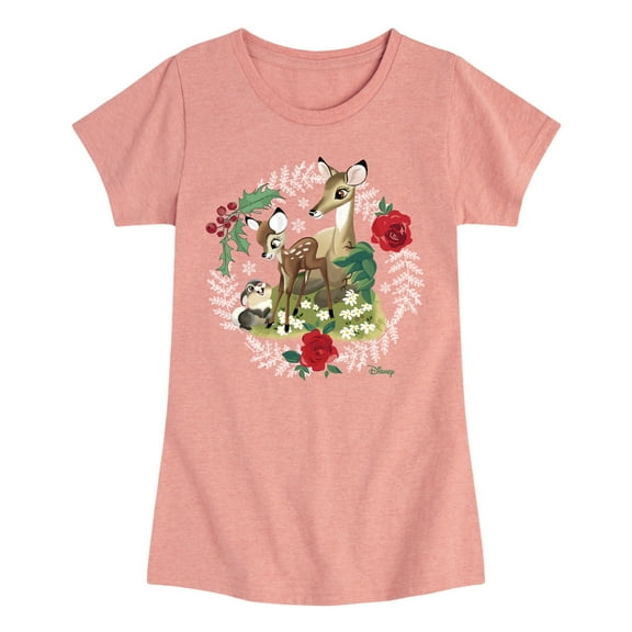 Disney Bambi - Christmas - Family In The Forest - Toddler & Youth Girls Short Sleeve Graphic T-Shirt