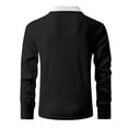 thumbnail image 4 of LTTVQM Mens Long Sleeve Polo Shirt Button Down Classic Pullover Fashion for Men Polos with Contrast Collar Black 3XL, 4 of 4