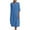Blue, variant on Odeerbi Summer Cotton Linen Dress for Women Fashion 2025 Casual Loose Long Dress Round Neck Short Sleeve Solid Mid-Calf Dress Black
