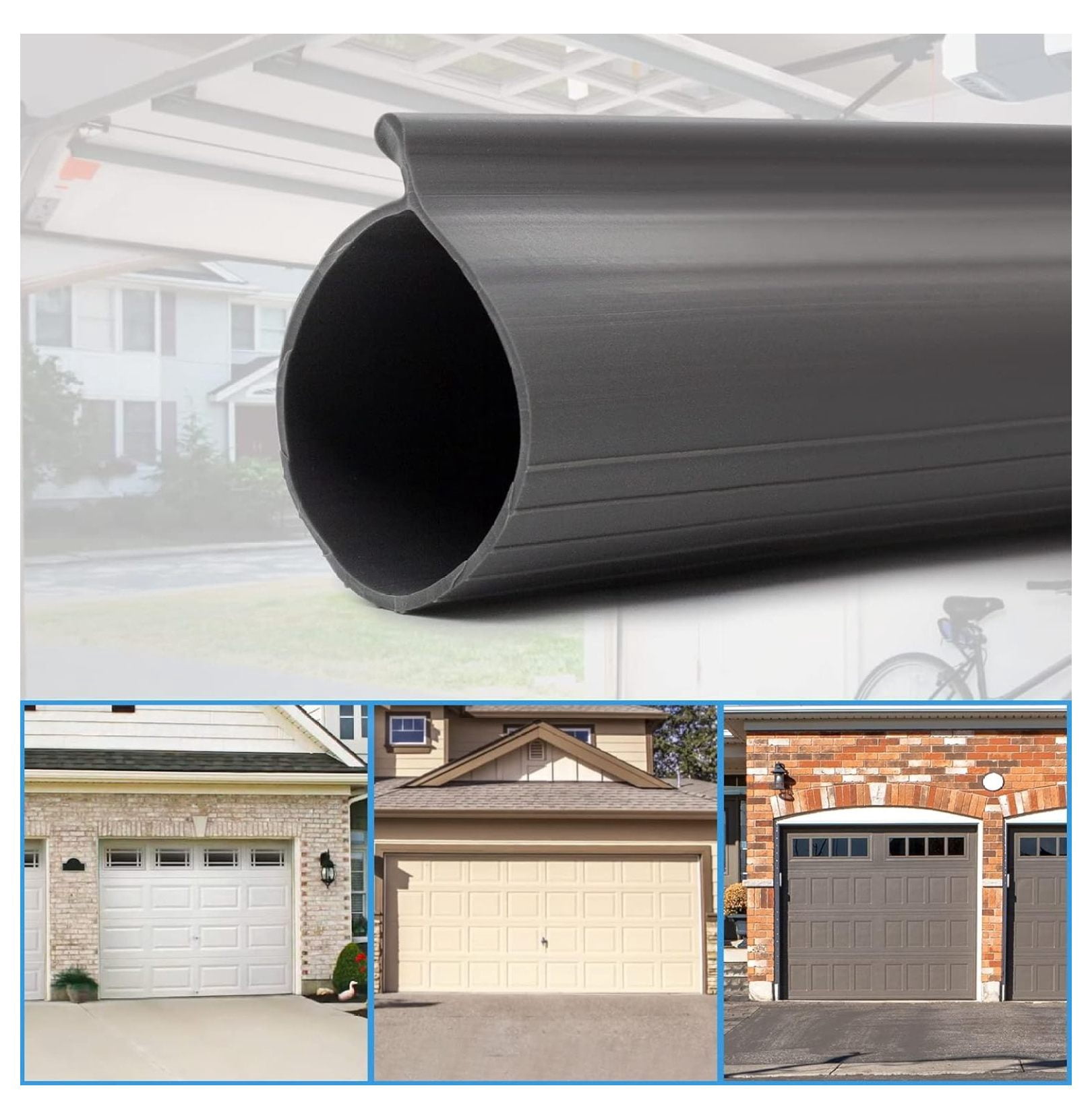 P-Bulb Bottom Weather Seal - Fits Overhead Door Models (16'4"), Gray