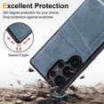 thumbnail image 6 of Allytechgroup for Samsung Galaxy S25 Ultra Case with Credit Card Holder/Kickstand/RFID Blocking Premium PU Leather Magnetic Wallet Cover Soft TPU Bumper Shockproof Stand Protective Phone Case, Blue, 6 of 15