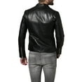 thumbnail image 2 of Noora Men&rsquo;s fitted Black Lambskin Leather Jacket with zipper pockets BS4, 2 of 8