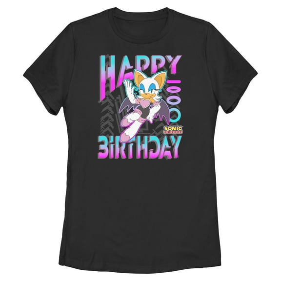 Womens Sonic the Hedgehog Rouge Happy Birthday T Shirt