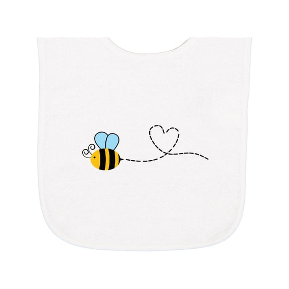 Inktastic Cute Flying Bumble Bee Baby Terry Cloth Bib