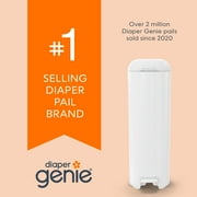 Diaper Genie Platinum Pail, Stainless Steel Diaper Pail, Includes 18 Refill Bags, 5 Month Supply, Sage Green