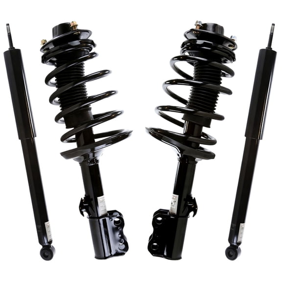 AutoShack Front Complete Strut & Coil Spring Assembly with Rear Shock Absorbers Set for 1998-2003 Toyota Sienna 3.0L V6 FWD | Full-vehicle Suspension System Replacement Kit KS47245-CST100252