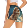 thumbnail image 4 of Picia Starry Sky Cloud Cute Rabbit Pattern Women's 2 in 1 Athletic Running Shorts High Waisted Workout Casual Gym Sweat Shorts with Comfy Liner Zipper Pockets-XX-Large, 4 of 9